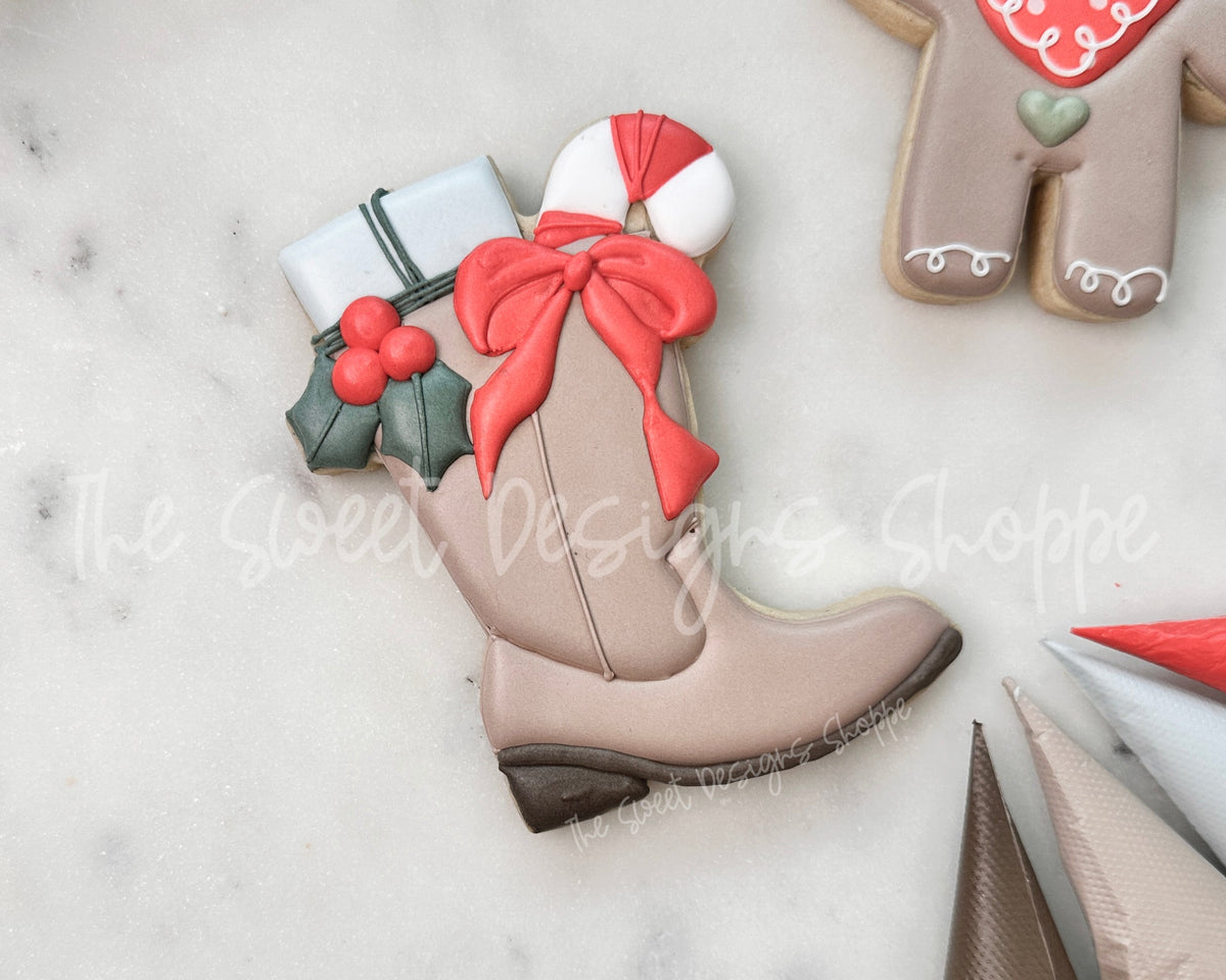 Cookie Cutters - Christmas Cowboy Boot - Cookie Cutter - The Sweet Designs Shoppe - TSDS - - ALL,Christmas,Christmas / Winter,Christmas Cookies,Cookie Cutter,Cowboy,Promocode,STL