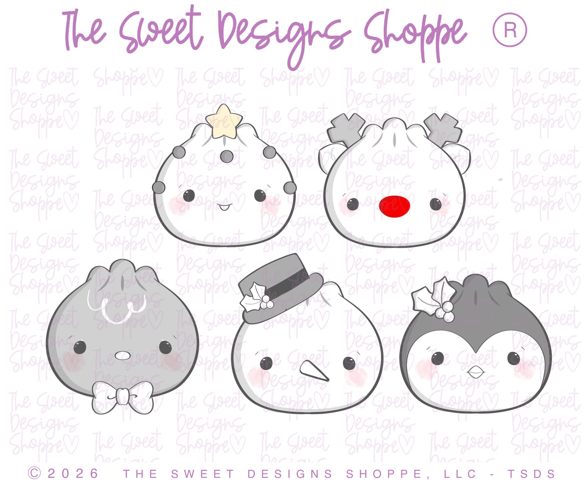 Cookie Cutters - Christmas Dumplings Cookie Cutters Set - Set of 5 - Cookie Cutters - The Sweet Designs Shoppe - TSDS - - ALL,Christmas,Christmas / Winter,Christmas Cookies,Cookie Cutter,Dumpling,Dumplings,Mini Sets,new,Promocode,regular sets,set,STL