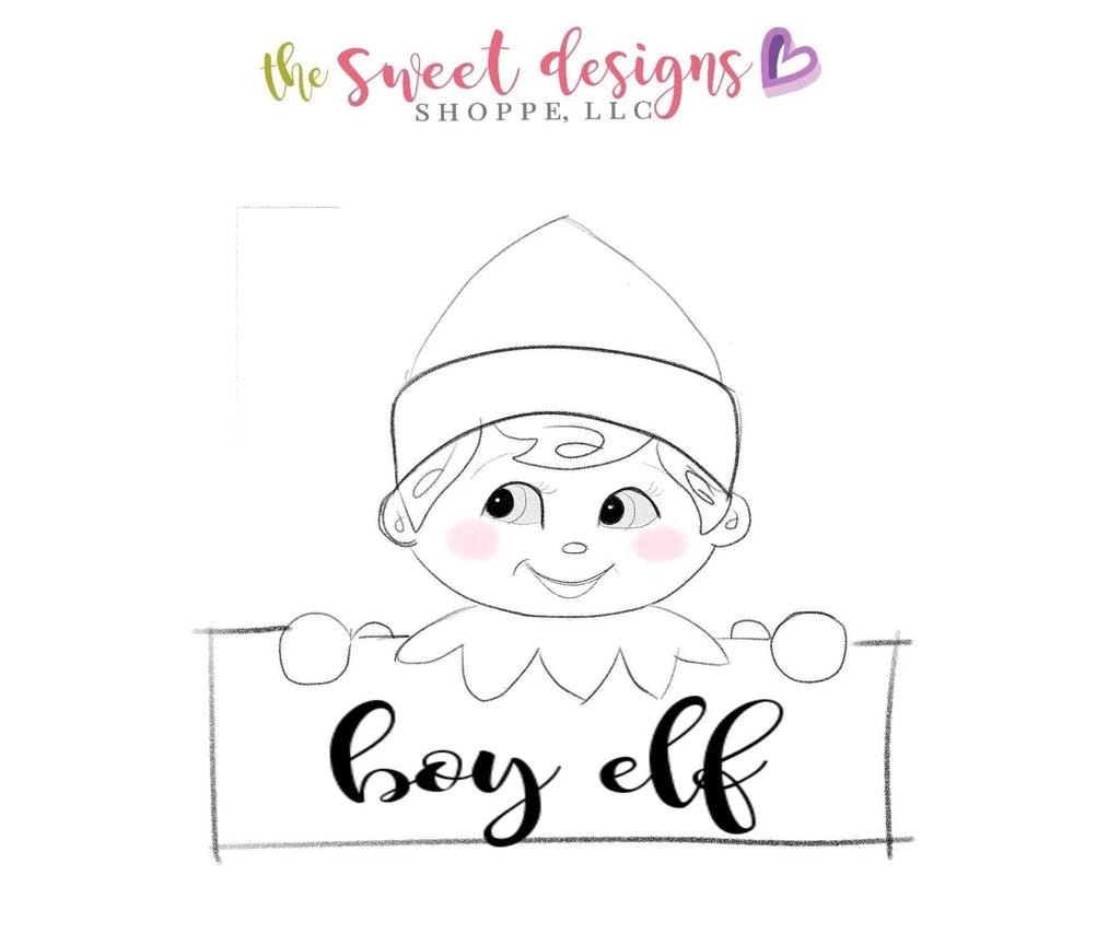 Cookie Cutters - Christmas Elf Plaque - Cookie Cutter - The Sweet Designs Shoppe - - ALL, Christmas, Christmas / Winter, Christmas Cookies, ChristmasTop15, Cookie Cutter, handlettering, Personalized, Plaque, PLAQUES HANDLETTERING, Promocode