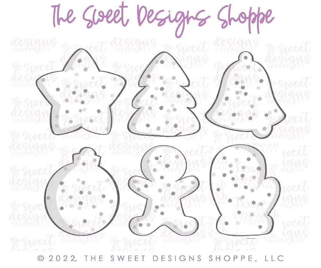 Cookie Cutters - Christmas Frosted Crackers Cookie Cutters - Set of 6 - The Sweet Designs Shoppe - - ALL, Christmas, Christmas / Winter, Christmas Cookies, Cookie Cutter, Frosted Cracker, Ginger bread, Gingerbread, Mini Sets, Promocode, regular sets, set, STL