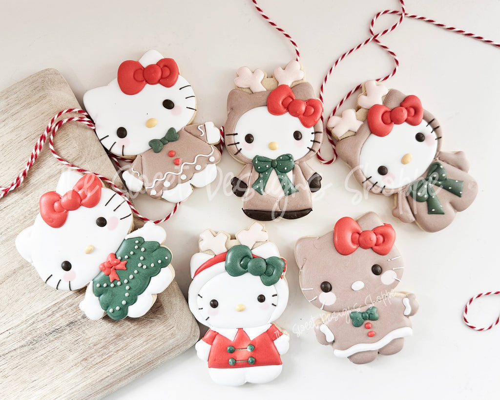 Cookie Cutters - Christmas Kitty's Set - Set of 2 - Cookie Cutters - The Sweet Designs Shoppe - - ALL, Christmas, Christmas / Winter, Christmas Cookies, Cookie Cutter, hello kitty, Kitty, Mini Sets, new, Promocode, regular sets, set, STL