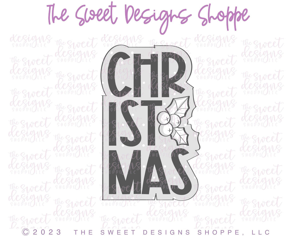 Cookie Cutters - Christmas Modern Plaque - Cookie Cutter - The Sweet Designs Shoppe - TSDS - - ALL,Christmas,Christmas / Winter,Christmas Cookies,Cookie Cutter,handlettering,Plaque,Plaques,PLAQUES HANDLETTERING,Promocode