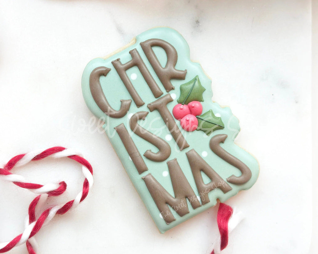 Cookie Cutters - Christmas Modern Plaque - Cookie Cutter - The Sweet Designs Shoppe - TSDS - - ALL,Christmas,Christmas / Winter,Christmas Cookies,Cookie Cutter,handlettering,Plaque,Plaques,PLAQUES HANDLETTERING,Promocode