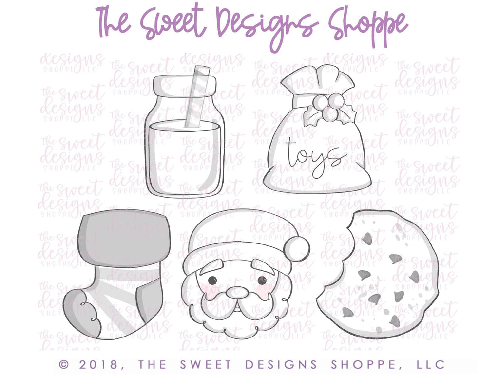 Cookie Cutters - Christmas Santa and Cookie Set - Cookie Cutters - The Sweet Designs Shoppe - TSDS - - ALL,Christmas / Winter,ChristmasTop15,Cookie Cutter,Mini Sets,Promocode,set,STL,Tiny Set