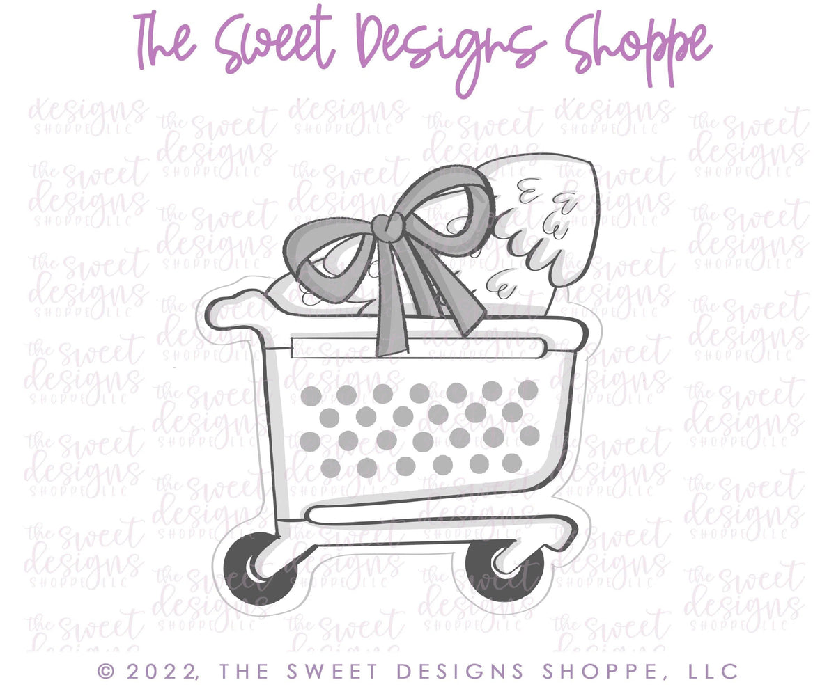 Cookie Cutters - Christmas Shopping Cart - Cookie Cutter - The Sweet Designs Shoppe - TSDS - - ALL,buggy,Christmas,Christmas / Winter,Christmas Cookies,Cookie Cutter,Misc,Miscelaneous,Miscellaneous,Promocode,shop,STL,target