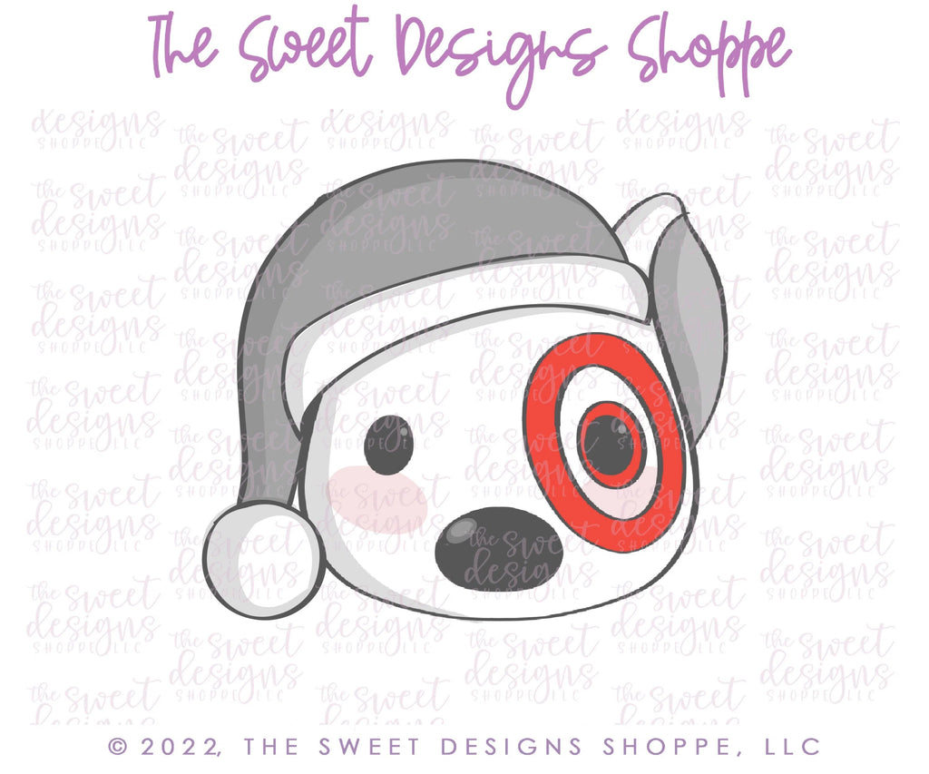 Cookie Cutters - Christmas Shopping Dog Face - Cookie Cutter - Sweet Designs Shoppe - - ALL, Animal, Animals, Animals and Insects, Christmas, Christmas / Winter, Christmas Cookies, Cookie Cutter, dog, dog face, dogface, Misc, Miscelaneous, Miscellaneous, Promocode, target