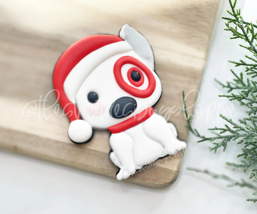 Cookie Cutters - Christmas Shopping Dog with Hat - Cookie Cutter - The Sweet Designs Shoppe - - ALL, Animal, Animals, Animals and Insects, Christmas, Christmas / Winter, Christmas Cookies, Cookie Cutter, dog, Misc, Miscelaneous, Miscellaneous, Promocode, Target