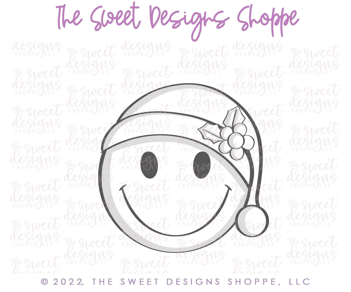 Cookie Cutters - Christmas Smiley Face - Cookie Cutter - The Sweet Designs Shoppe - TSDS - - ALL,boho,Christmas,Christmas / Winter,Cookie Cutter,emogi,Misc,Miscelaneous,Miscellaneous,Promocode,Retro,STL