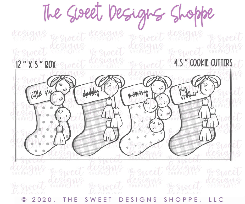 Cookie Cutters - Christmas Stocking Set - Cookie Cutters - The Sweet Designs Shoppe - TSDS - - ALL,Christmas,Christmas / Winter,Cookie Cutter,Promocode,regular sets,set,sets
