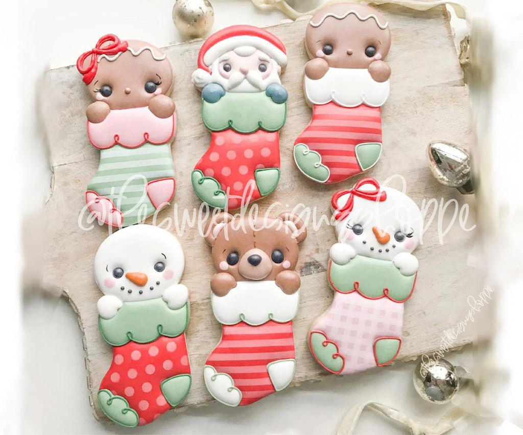 Cookie Cutters - Christmas Stocking Set - Set of 4 - Cookie Cutters - The Sweet Designs Shoppe - - ALL, Cookie Cutter, Frosty, Ginger bread, Gingerbread, Mini Sets, Promocode, regular sets, set, stocking, two piece