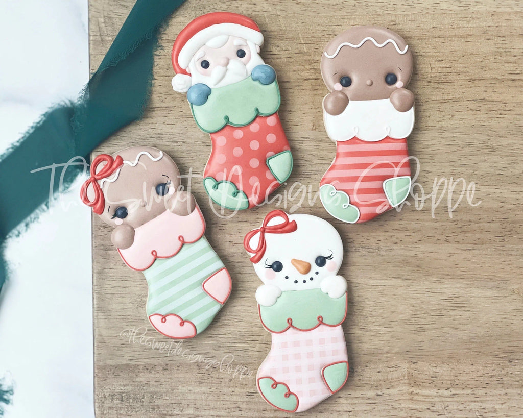 Cookie Cutters - Christmas Stocking Set - Set of 4 - Cookie Cutters - The Sweet Designs Shoppe - - ALL, Cookie Cutter, Ginger bread, Gingerbread, Mini Sets, Promocode, regular sets, set, stocking, two piece