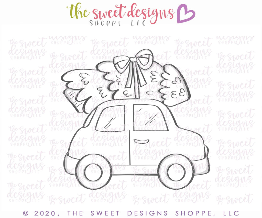 Cookie Cutters - Christmas Tree Car- Cookie Cutter - The Sweet Designs Shoppe - TSDS - - ALL,Christmas,Christmas / Winter,Cookie Cutter,Nature,Promocode,transportation,Trees,Winter