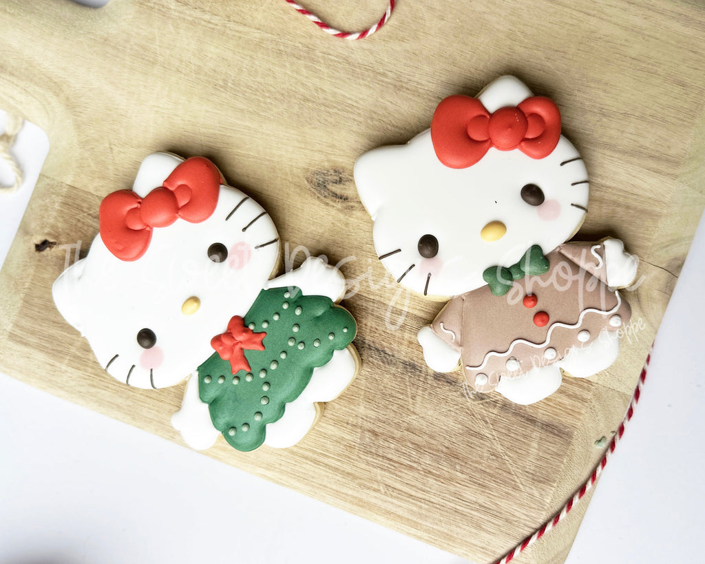 Cookie Cutters - Christmas Tree Kitty - Cookie Cutter - The Sweet Designs Shoppe - - ALL, Christmas, Christmas / Winter, Christmas Cookies, Cookie Cutter, hello kitty, Kitty, new, Promocode, STL