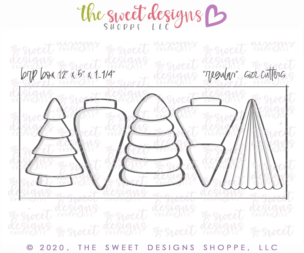 Cookie Cutters - Christmas Tree Set - Cookie Cutters - The Sweet Designs Shoppe - TSDS - - ALL,Christmas,Christmas / Winter,Cookie Cutter,Mini Set,Mini Sets,Promocode,regular sets,set,STL