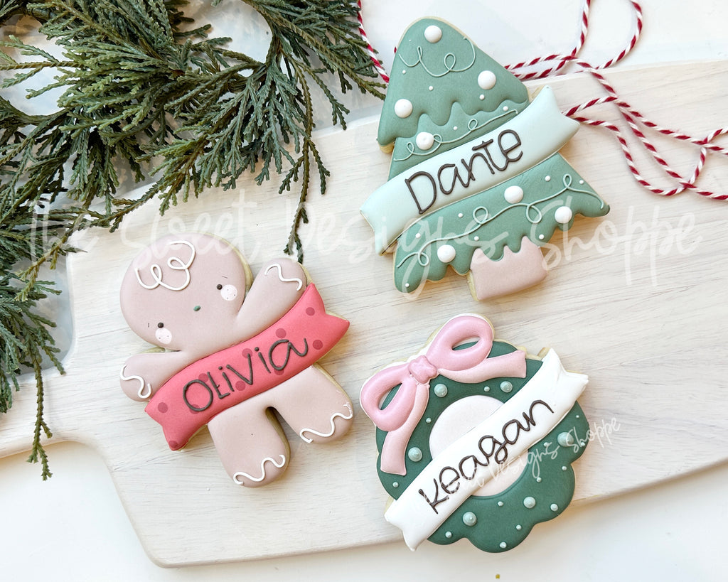 Cookie Cutters - Christmas with Ribbon Cookie Cutter Set - Set of 3 - Cookie Cutters - The Sweet Designs Shoppe - TSDS - - ALL,Christmas,Christmas / Winter,Cookie Cutter,new,PLAQUES HANDLETTERING,Promocode,regular sets,set,STL