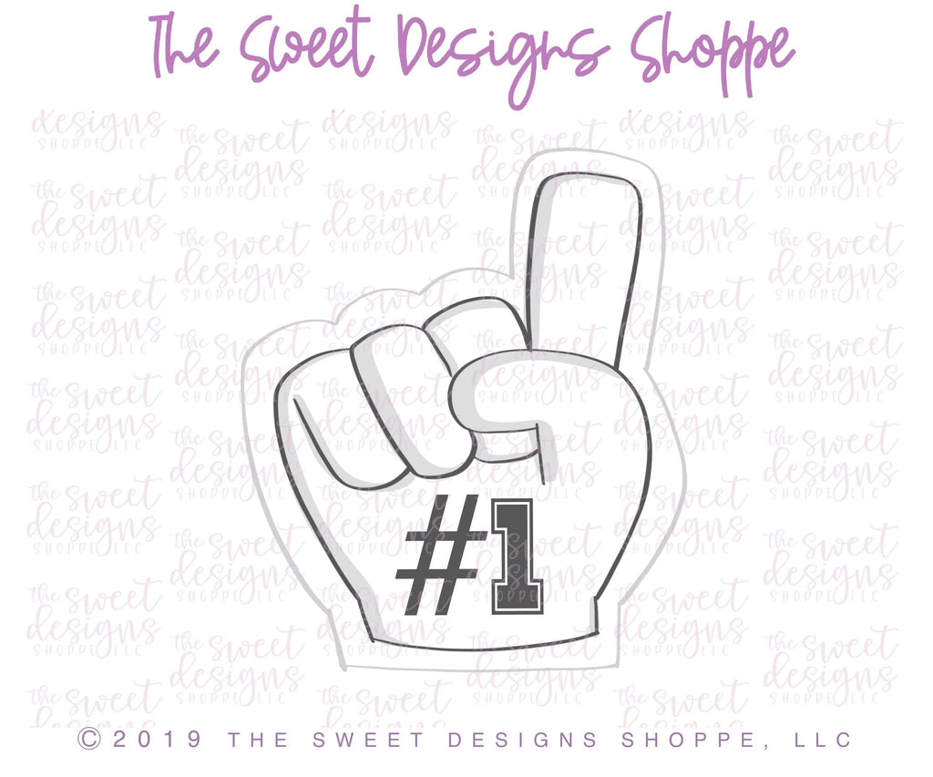 Cookie Cutters - Chubby #1 Hand - Cookie Cutter - The Sweet Designs Shoppe - TSDS - - ALL,Cookie Cutter,dad,fan,Father,Fathers Day,football,grandfather,mother,Mothers Day,Promocode,sport,sports,STL,superbowl,touchdown
