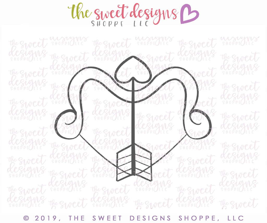 Cookie Cutters - Chubby Bow and Arrow - Cookie Cutter - Sweet Designs Shoppe - - ALL, Cookie Cutter, cupid, hunt, hunting, love, Promocode, Valentine, Valentines