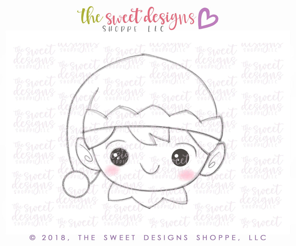 Cookie Cutters - Chubby Elf Face 2018 - Cookie Cutter - The Sweet Designs Shoppe - - 2018, ALL, Christmas, Christmas / Winter, Cookie Cutter, Elf, elf face, Promocode, Winter