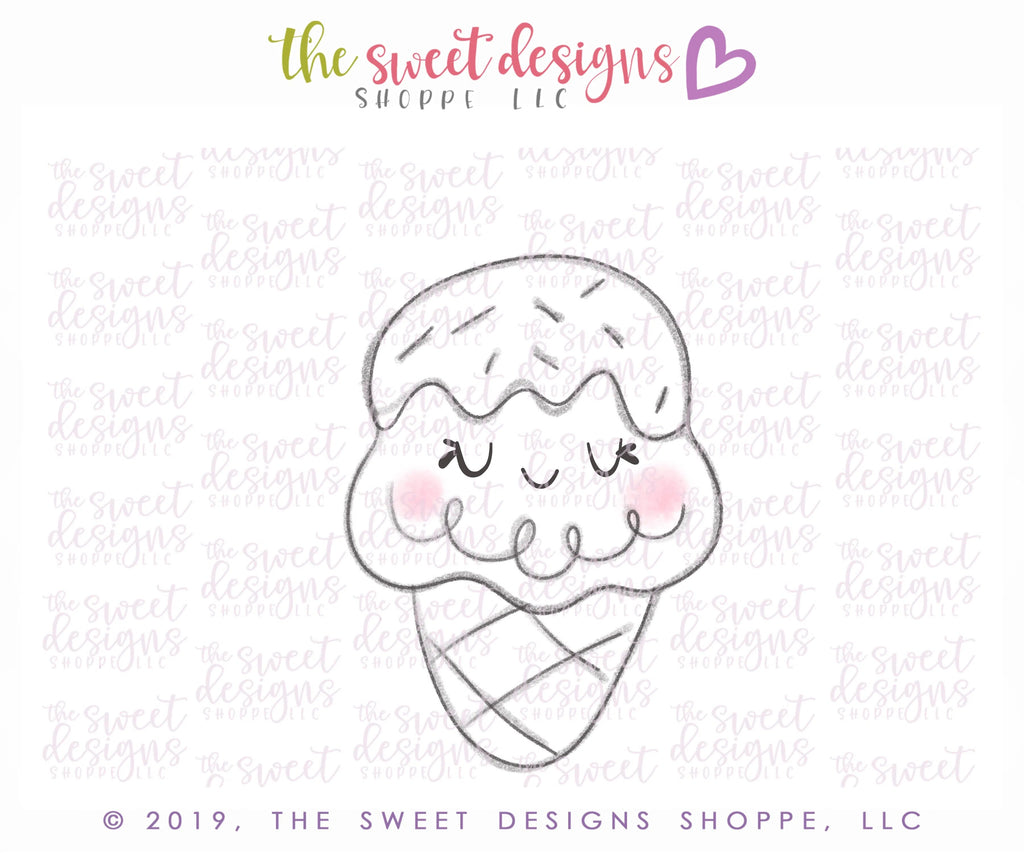 Cookie Cutters - Chubby Ice Cream - Cookie Cutter - Sweet Designs Shoppe - - 2019, ALL, cone, Cookie Cutter, dessert, Food, Food & Beverages, Food and Beverage, Ice Cream, icecream, Promocode, summer, Sweet, Sweets, valentine, valentines