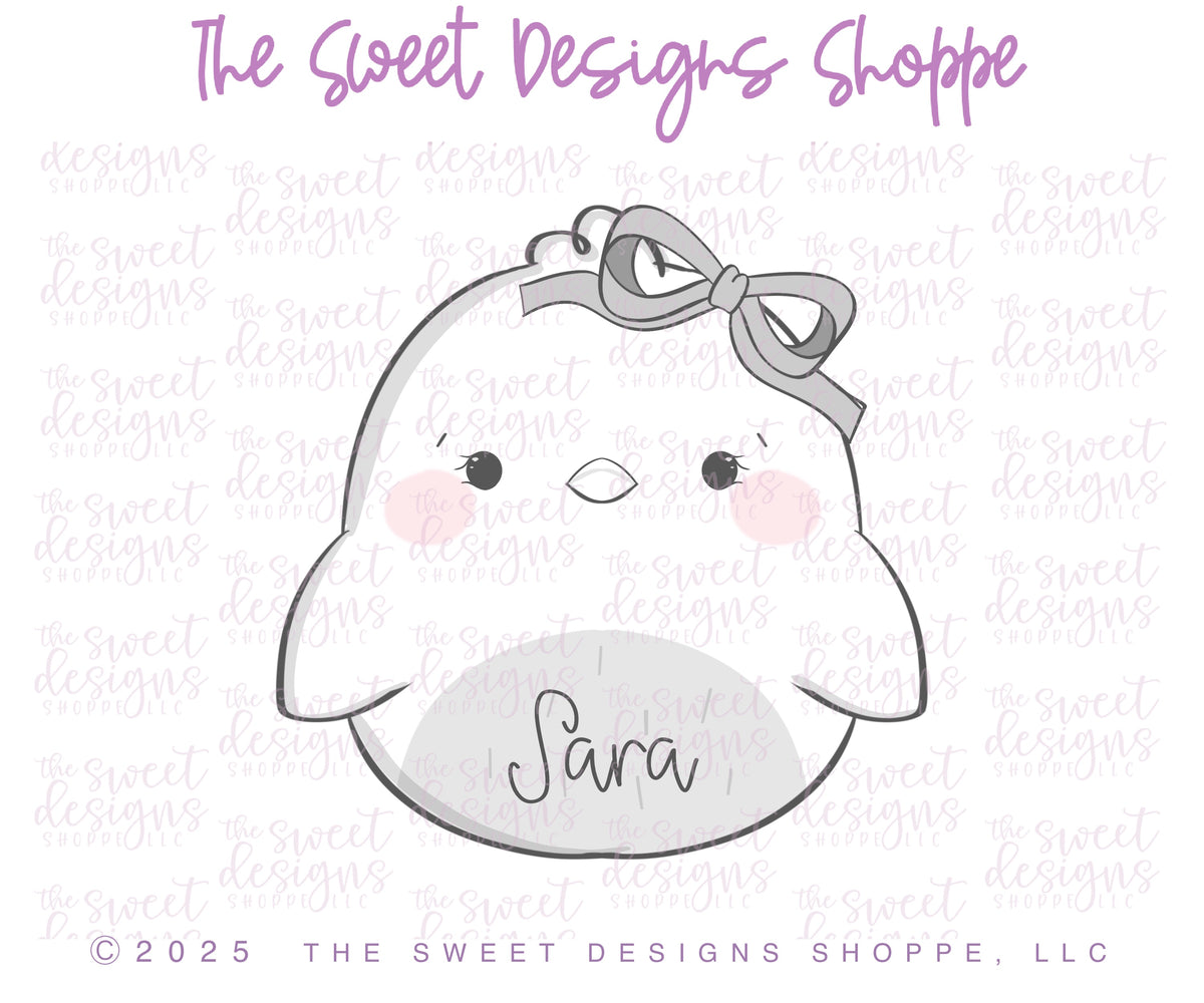 Cookie Cutters - Chubby Little Chick with Bow- Cookie Cutter - The Sweet Designs Shoppe - TSDS - - ALL,Animal,Animals,chubby little chick with bow,Cookie Cutter,Easter,Easter / Spring,little chick,Promocode,STL