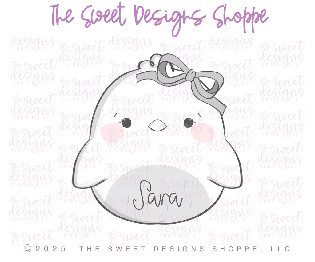 Cookie Cutters - Chubby Little Chick with Bow- Cookie Cutter - The Sweet Designs Shoppe - TSDS - - ALL,Animal,Animals,chubby little chick with bow,Cookie Cutter,Easter,Easter / Spring,little chick,Promocode,STL
