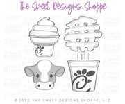 Cookie Cutters - Chubby Minis - Eat Chicken Fast Food Set - Set of 4 - Cookie Cutters - The Sweet Designs Shoppe - TSDS - - ALL,Animal,Animals,Birthday,Chick-fil-a,chicken,chickfila,Cookie Cutter,fast food,Food,Food and Beverage,Food beverages,Mini Sets,Misc,Miscelaneous,Miscellaneous,Promocode,regular sets,set,STL