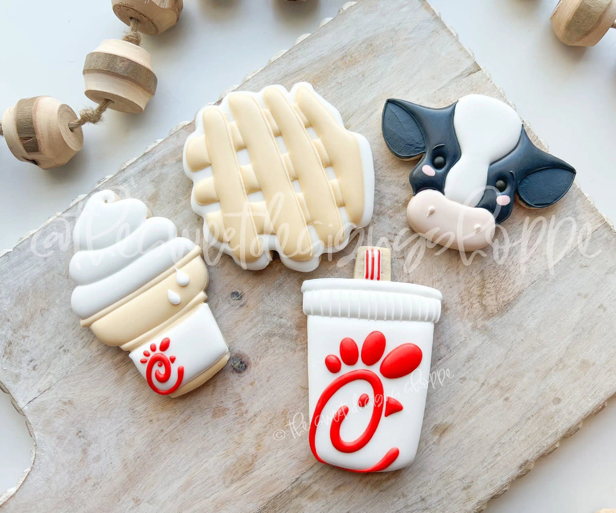 Cookie Cutters - Chubby Minis - Eat Chicken Fast Food Set - Set of 4 - Cookie Cutters - The Sweet Designs Shoppe - TSDS - - ALL,Animal,Animals,Birthday,Chick-fil-a,chicken,chickfila,Cookie Cutter,fast food,Food,Food and Beverage,Food beverages,Mini Sets,Misc,Miscelaneous,Miscellaneous,Promocode,regular sets,set,STL