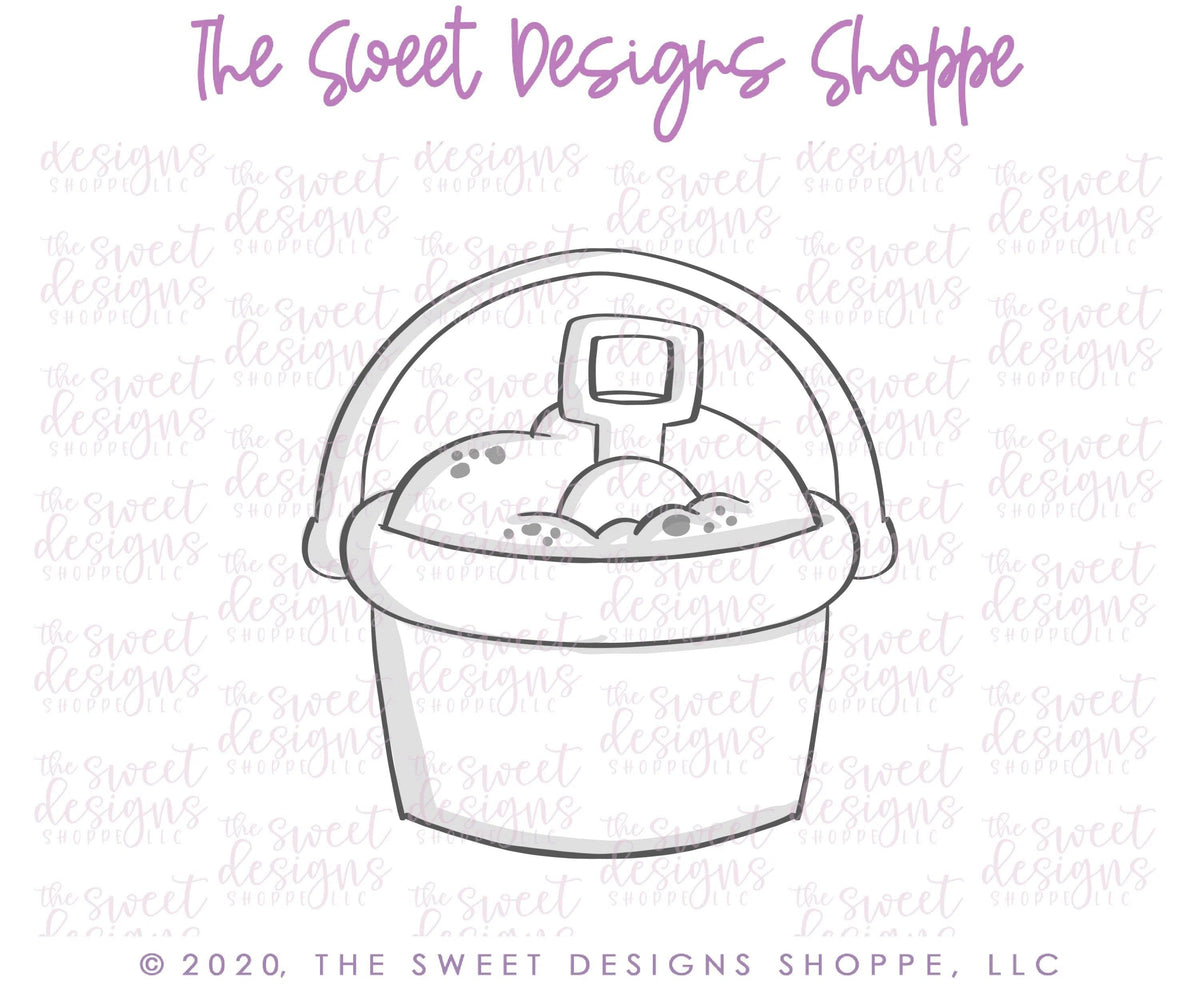 Cookie Cutters - Chubby Sand Bucket v2 - Cookie Cutter - The Sweet Designs Shoppe - TSDS - - ALL,beach,Cookie Cutter,playa,Promocode,sand,Sand Castle,sea,Seashell,seashell and pearl,STL,summer,under the sea