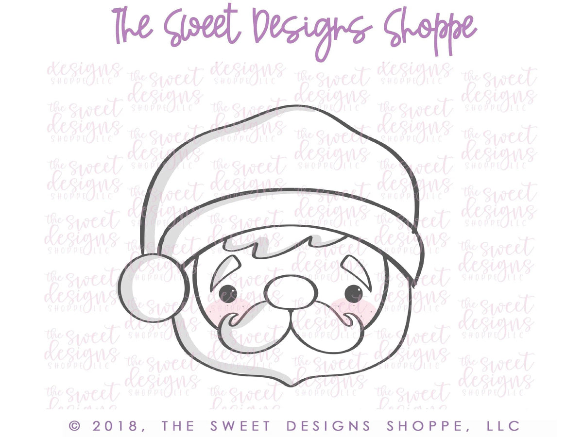Cookie Cutters - Chubby Santa Face - Cookie Cutter - The Sweet Designs Shoppe - TSDS - - ALL,Christmas,Christmas / Winter,Cookie Cutter,Face,Promocode,Santa Claus,STL,Winter