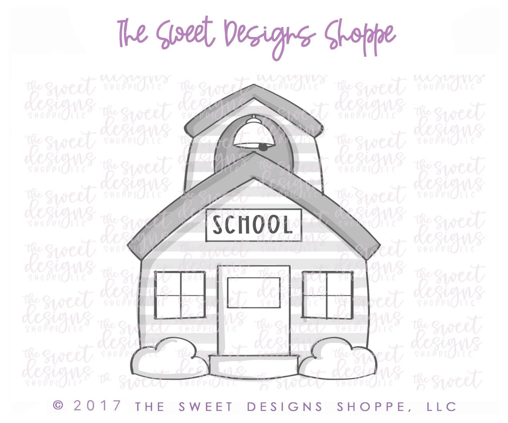 Cookie Cutters - Chubby School Building V2 - Cookie Cutter - Sweet Designs Shoppe - - ALL, art, back to school, building, Cookie Cutter, Customize, Grad, graduations, kids, Miscellaneous, Promocode, School, School / Graduation