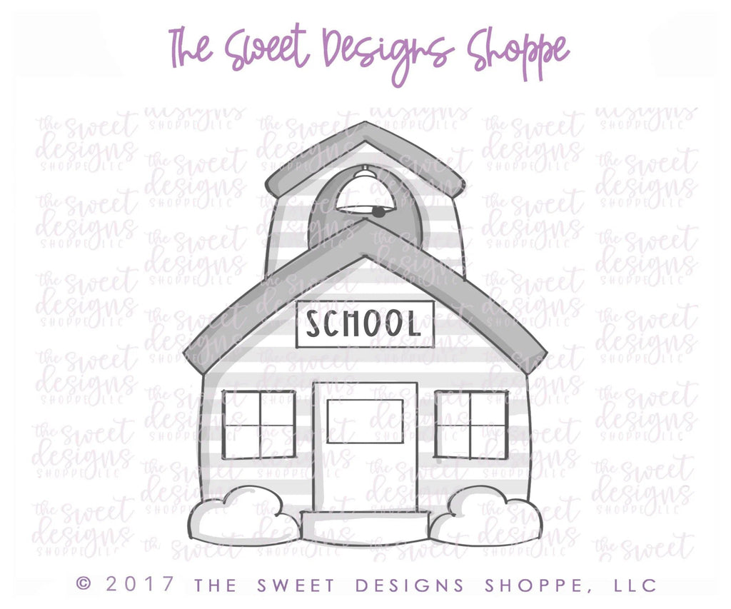 Cookie Cutters - Chubby School Building V2 - Cookie Cutter - The Sweet Designs Shoppe - TSDS - - ALL,art,back to school,building,Cookie Cutter,Customize,Grad,graduations,kids,Miscellaneous,Promocode,School,School / Graduation