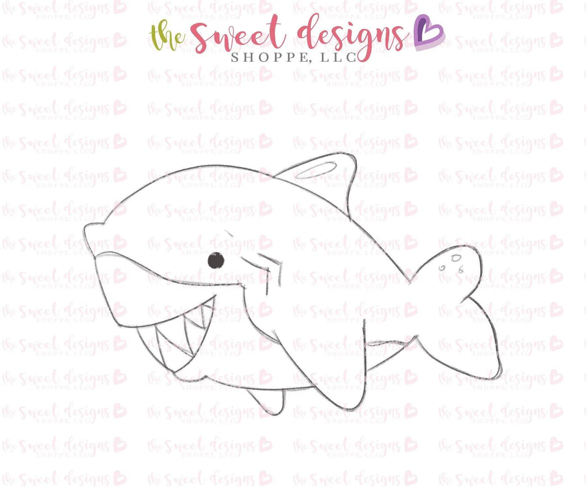 Cookie Cutters - Chubby Shark - Cookie Cutter - The Sweet Designs Shoppe - TSDS - - ALL,Animal,Animals,beach,Cookie Cutter,Promocode,sand,STL,summer,under the sea