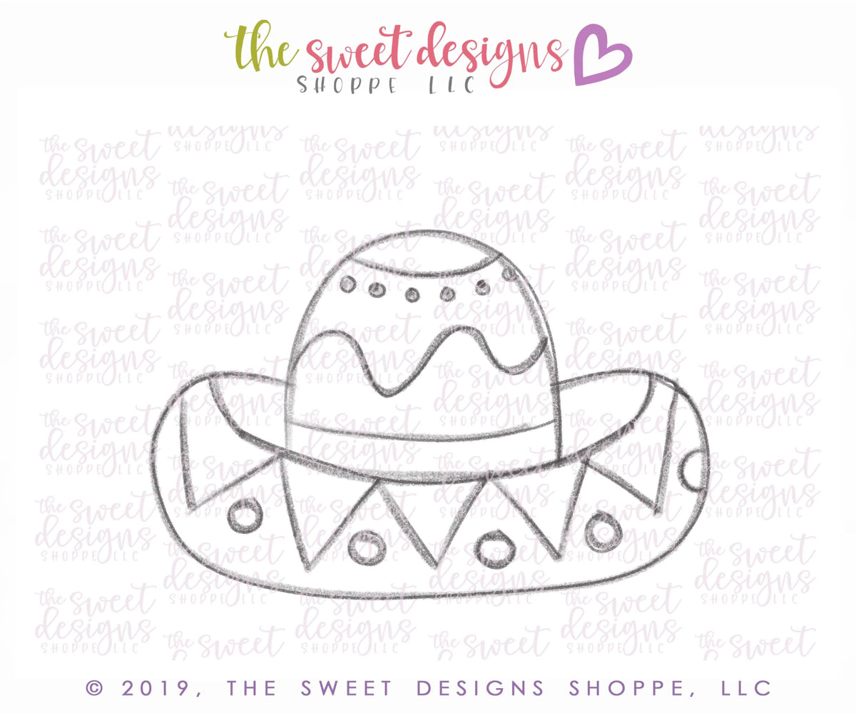 Cookie Cutters - Chubby Sombrero - Cookie Cutter - The Sweet Designs Shoppe - TSDS - - Accesories,ALL,Birthday,Birthday Hat,celebration,Cinco de Mayo,Clothing / Accessories,Cookie Cutter,fiesta,Hat,Mexico,Promocode,STL