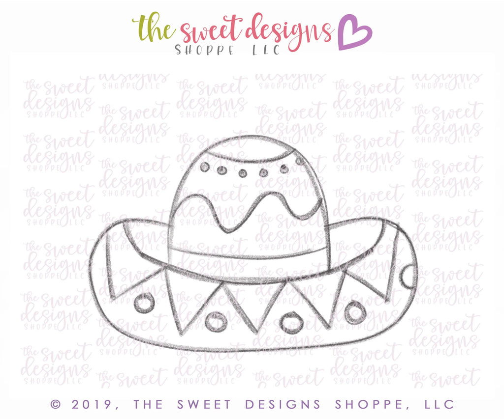 Cookie Cutters - Chubby Sombrero - Cookie Cutter - The Sweet Designs Shoppe - TSDS - - Accesories,ALL,Birthday,Birthday Hat,celebration,Cinco de Mayo,Clothing / Accessories,Cookie Cutter,fiesta,Hat,Mexico,Promocode