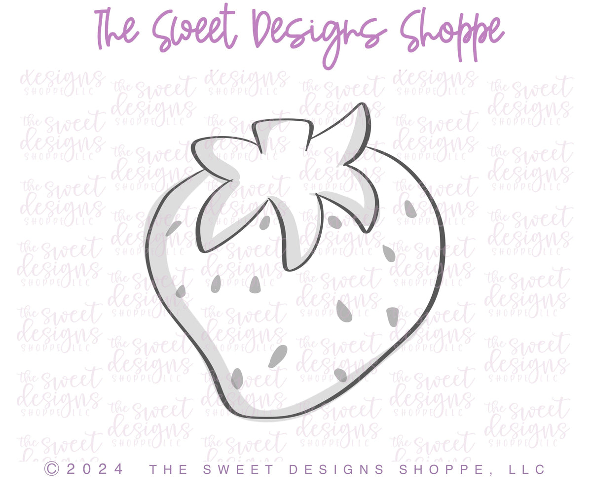 Cookie Cutters - Chubby Strawberry - Cookie Cutter - The Sweet Designs Shoppe - TSDS - - ALL,Cookie Cutter,Food,Food & Beverages,fruit,fruits,Fruits and Vegetables,Promocode,School,School / Graduation,STL,Summer