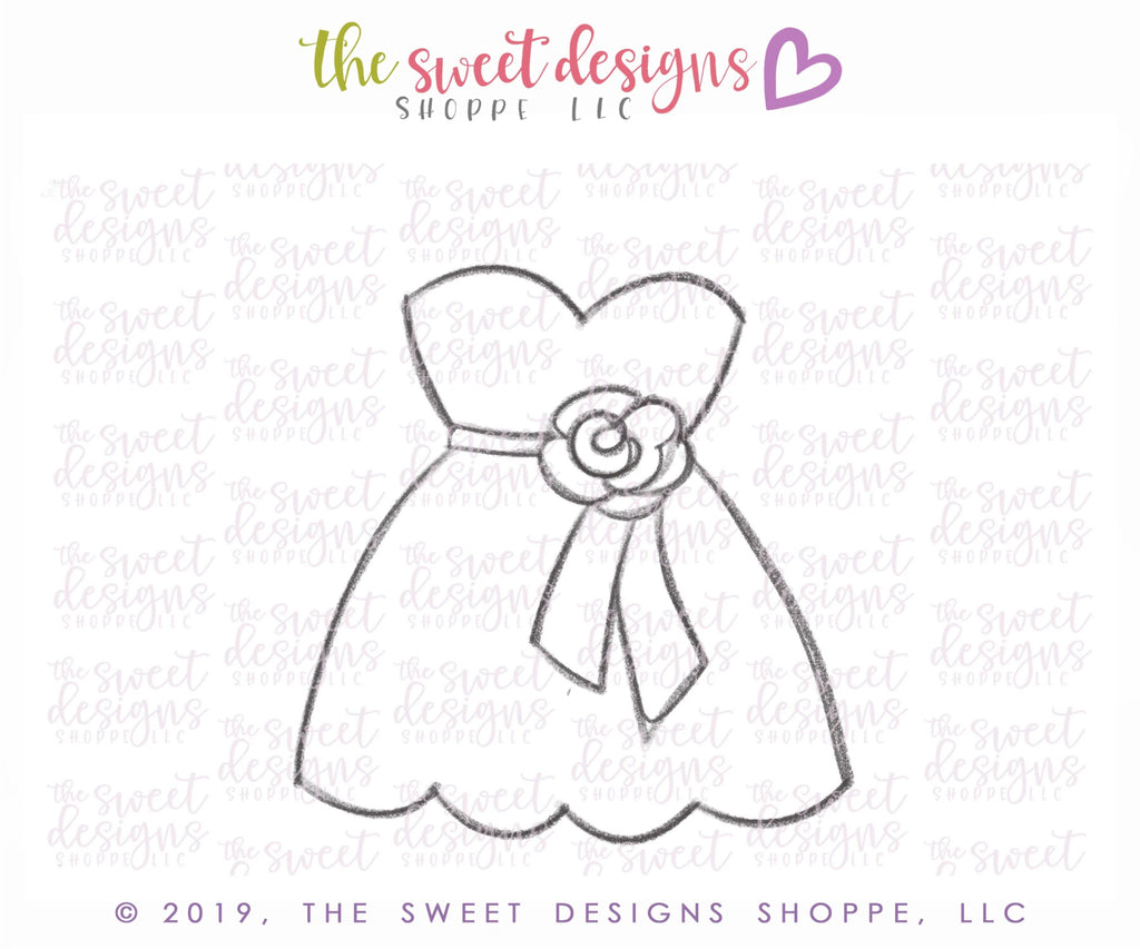 Cookie Cutters - Chubby Wedding Dress - Cookie Cutter - The Sweet Designs Shoppe - - ALL, Clothing / Accessories, Cookie Cutter, Dress, Girl, Promocode, Wedding