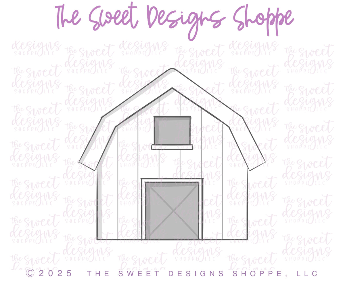 Cookie Cutters - Chunky Barn - Cookie Cutter - The Sweet Designs Shoppe - TSDS - - ALL,Animal,Animals,Barn,barnyard,Chunky barn,Cookie Cutter,country living,Farm,Miscellaneous,Promocode,STL