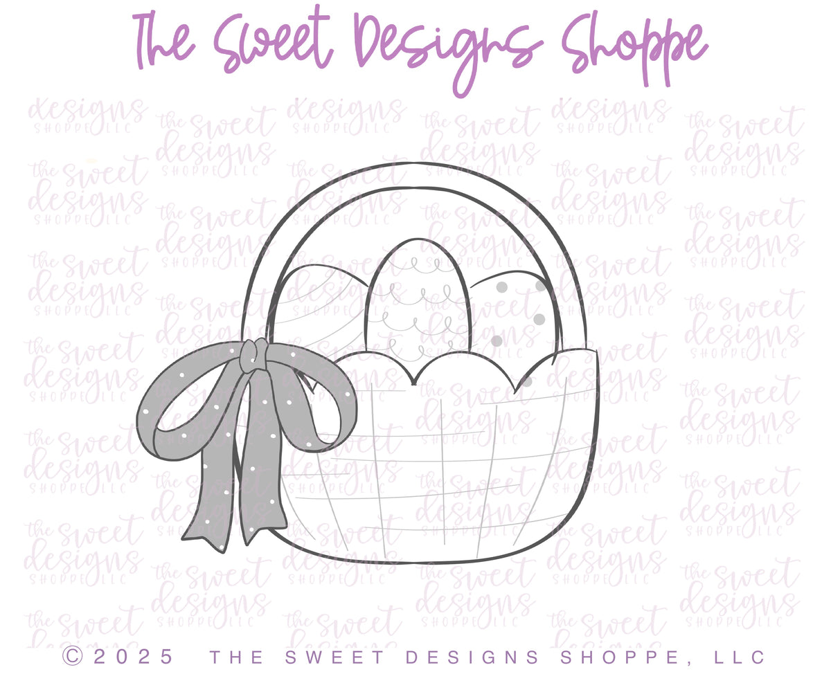 Cookie Cutters - Chunky Basket with a Bow - Cookie Cutter - The Sweet Designs Shoppe - TSDS - - ALL,basket,chunky basket with a bow,Cookie Cutter,Easter,Easter / Spring,easter basket,Nature,Nest,Promocode,STL