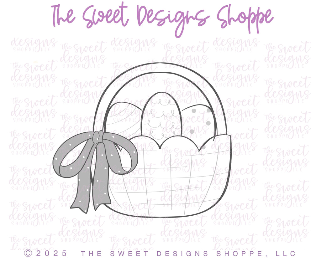 Cookie Cutters - Chunky Basket with a Bow - Cookie Cutter - The Sweet Designs Shoppe - TSDS - - ALL,basket,chunky basket with a bow,Cookie Cutter,Easter,Easter / Spring,easter basket,Nature,Nest,Promocode,STL