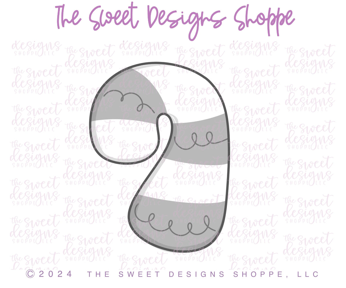 Cookie Cutters - Chunky Candy Cane - Cookie Cutter - The Sweet Designs Shoppe - TSDS - - advent,Advent Calendar,ALL,Candy,CandyCane,Christmas,Christmas / Winter,Christmas Cookies,Cookie Cutter,Promocode,STL
