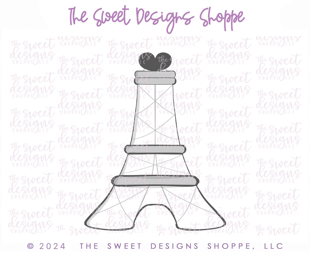 Cookie Cutters - Chunky Eiffel Tower - Cookie Cutter - The Sweet Designs Shoppe - - ALL, Cookie Cutter, honeymoon, Love, new, Paris, Promocode, STL, travel, valentine, Valentines, Wedding