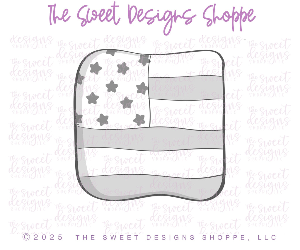 Cookie Cutters - Chunky Flag - Cookie Cutter - The Sweet Designs Shoppe - TSDS - - 4th,4th July,4th of July,ALL,Cookie Cutter,Patriotic,Promocode,STL,Summer,USA