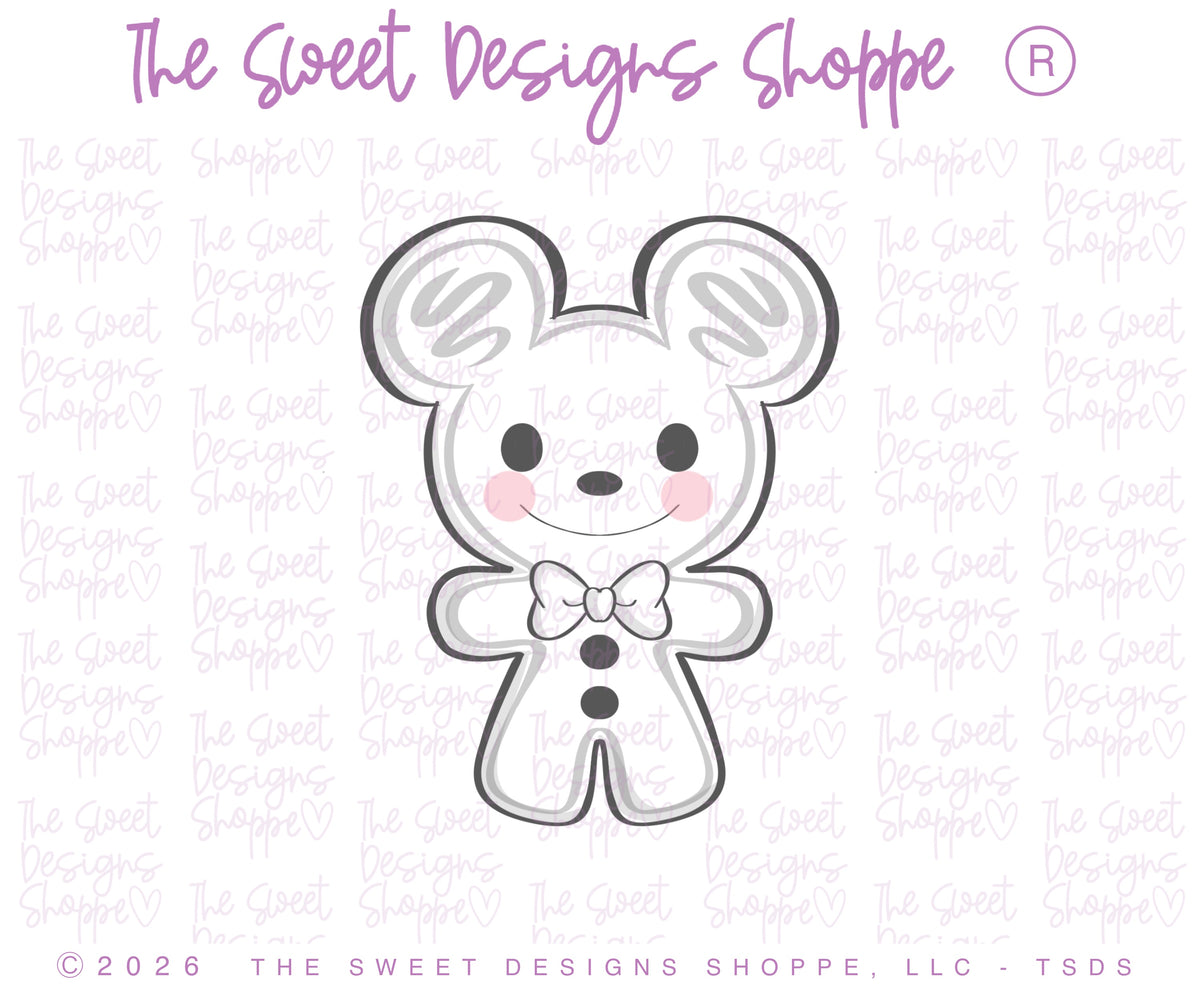 Cookie Cutters - Chunky Mouse Gingerboy - Cookie Cutter - The Sweet Designs Shoppe - TSDS - - ALL,Christmas,Christmas / Winter,Cookie Cutter,Ginger boy,ginger bread,Ginger girl,Gingerboy,gingerbread man,Gingergirl,new,Promocode,Snack Theme park,STL,Theme Park,Theme park Snack