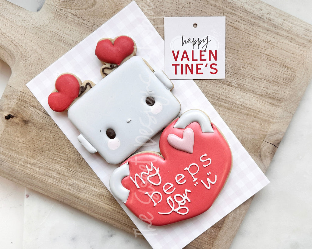 Cookie Cutters - Chunky Robot Face & Heart with Arms Set - Set of 2 - Cookie Cutters - The Sweet Designs Shoppe - - ALL, Cookie Cutter, Love, new, Promocode, regular sets, set, STL, valentine, Valentines