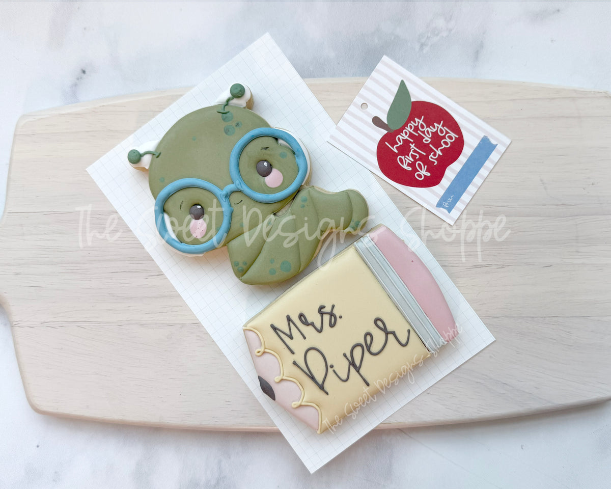 Cookie Cutters - Chunky Worm and Pencil Set - Set of 2 - Cookie Cutters - The Sweet Designs Shoppe - TSDS - - ALL,back to school,BTS,Cookie Cutter,Mini Set,Mini Sets,Promocode,regular sets,School,School / Graduation,set,STL