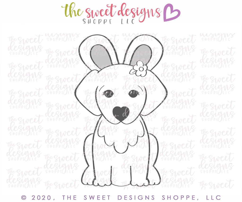 Cookie Cutters - Cirila with Easter Ears - Cookie Cutter - The Sweet Designs Shoppe - - ALL, Animal, Animals, Animals and Insects, Cookie Cutter, Dog, easter, Easter / Spring, Promocode