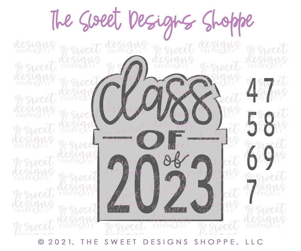 Cookie Cutters - Class of Modern Plaque - Cookie Cutter - The Sweet Designs Shoppe - - ALL, Cookie Cutter, Grad, Graduation, graduations, handlettering, Plaque, Plaques, PLAQUES HANDLETTERING, Promocode, School, School / Graduation