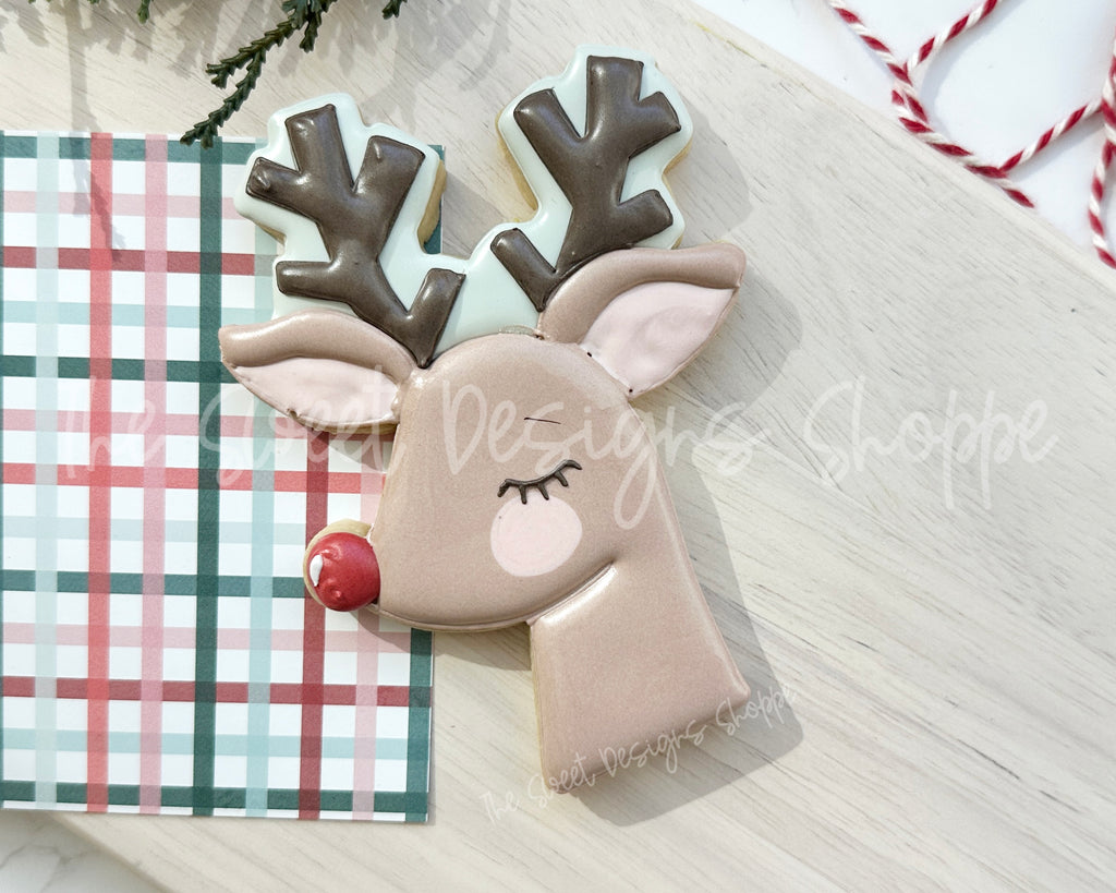 Cookie Cutters - Classic Side Reindeer Face - Cookie Cutter - The Sweet Designs Shoppe - TSDS - - ALL,Animals,Christmas,Christmas / Winter,Cookie Cutter,new,Promocode,Rudolph,Rudolphs,STL