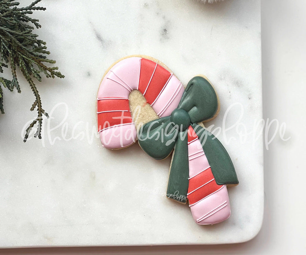 Cookie Cutters - Classy Candy Cane with Bow - Cookie Cutter - The Sweet Designs Shoppe - - ALL, Candy, CandyCane, Christmas, Christmas / Winter, Christmas Cookies, Cookie Cutter, home, Promocode, Sweet