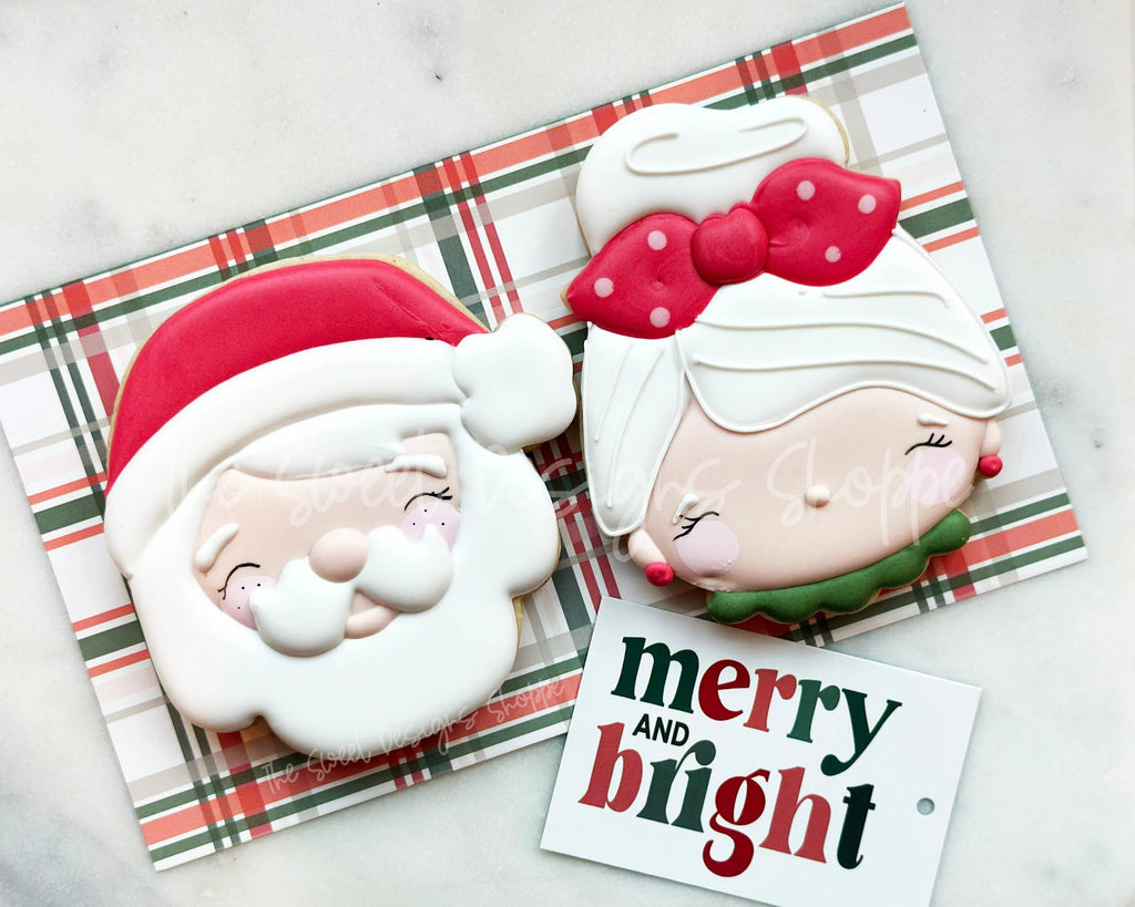 Cookie Cutters - Claus Family Face Set - 2 Piece Set - Cookie Cutters - The Sweet Designs Shoppe - TSDS - - ALL,Christmas,Christmas / Winter,Christmas Cookies,claus,clause,Cookie Cutter,Mrs Claus,MRS Clause,MrsClaus,MrsClausFace,Promocode,regular sets,Santa,Santa Claus,Santa Face,set,sets